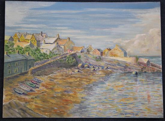 Charles Wyatt Warren (1908-1993) Coastal landscape, 12 x 16in., unframed